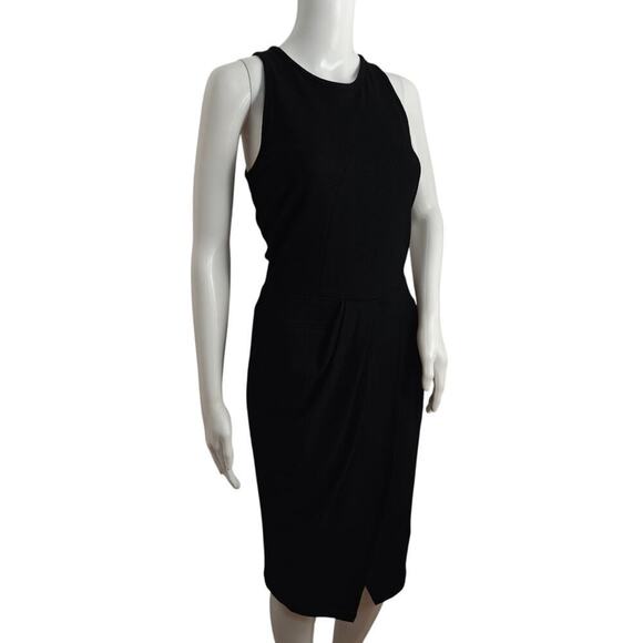 Helmut Lang Sonar Wool Drape Dress Size Small Black Sleeveless Pockets Lined - Picture 9 of 15